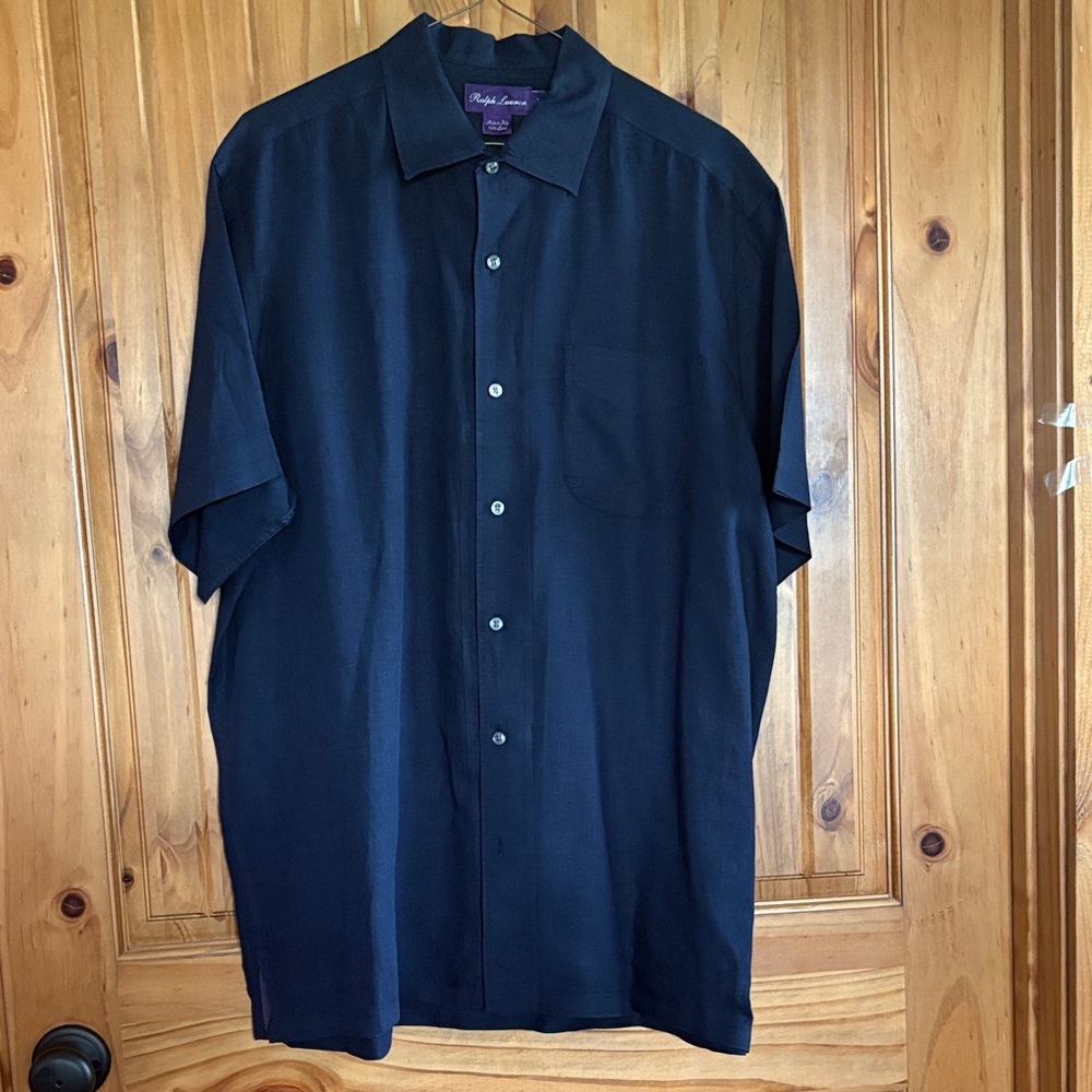 Ralph Lauren Men's Black Casual Button Down Shirt